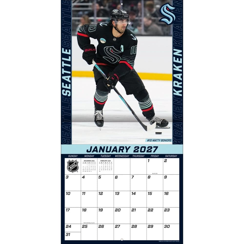 NHL Seattle Kraken 2027 Wall Calendar Third Alternate Image