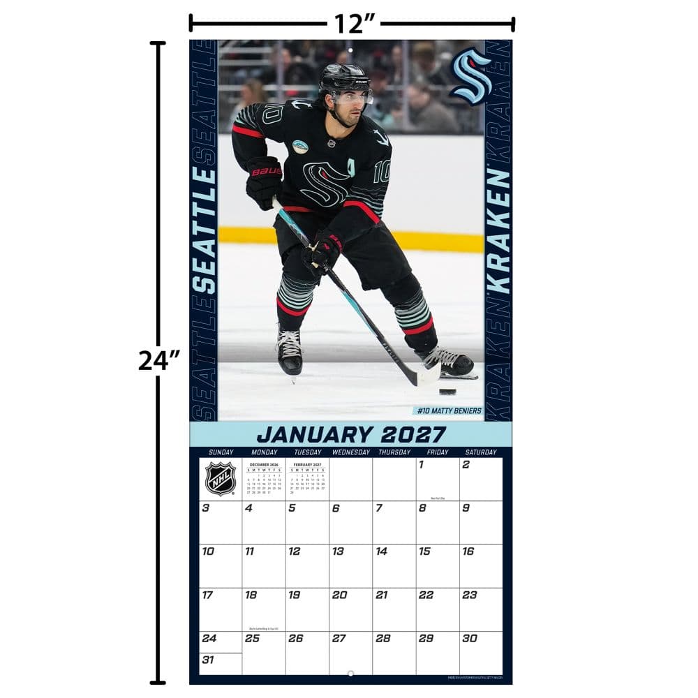 NHL Seattle Kraken 2027 Wall Calendar Fourth Alternate Image