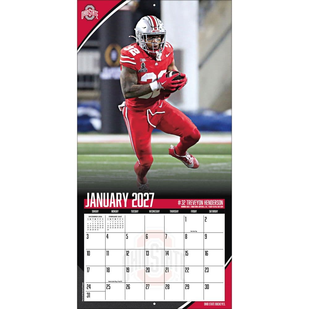 Ohio State Buckeyes 2027 Wall Calendar Third Alternate Image