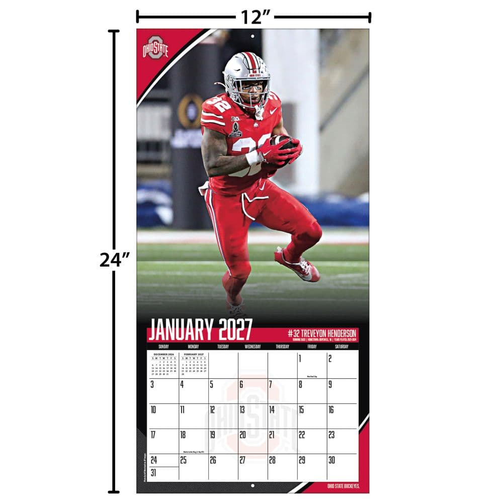 Ohio State Buckeyes 2027 Wall Calendar Fourth Alternate Image