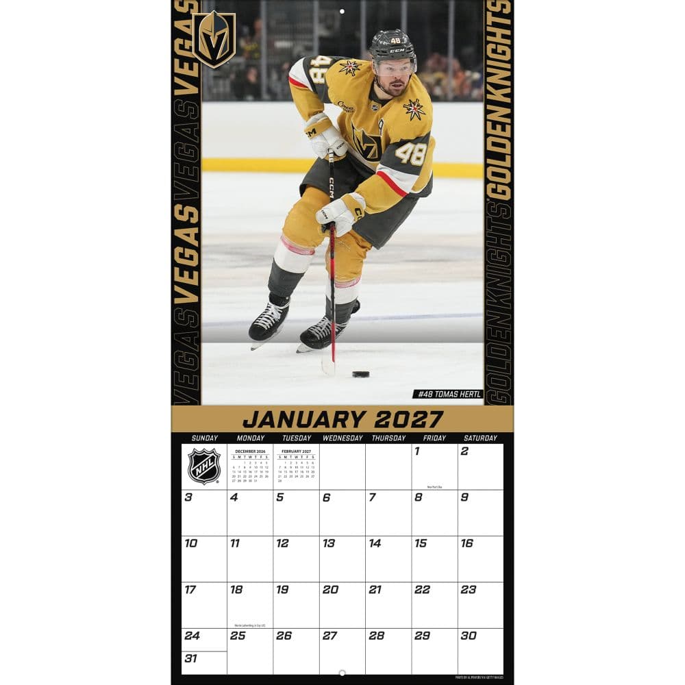 NHL Vegas Golden Knights 2027 Wall Calendar Third Alternate Image