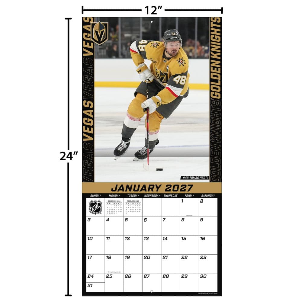 NHL Vegas Golden Knights 2027 Wall Calendar Fourth Alternate Image