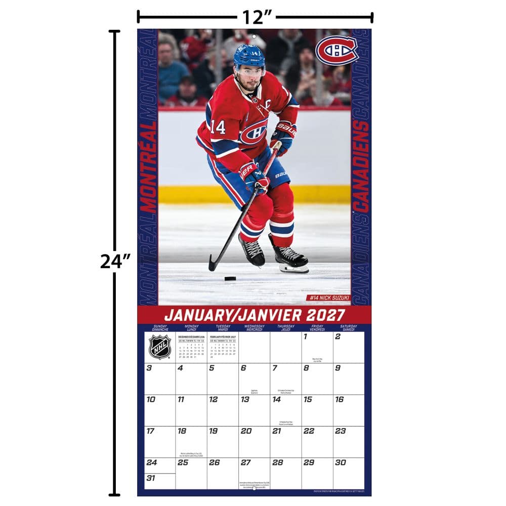 NHL Montreal Canadiens Bilingual 2027 Wall Calendar Fourth Alternate Image