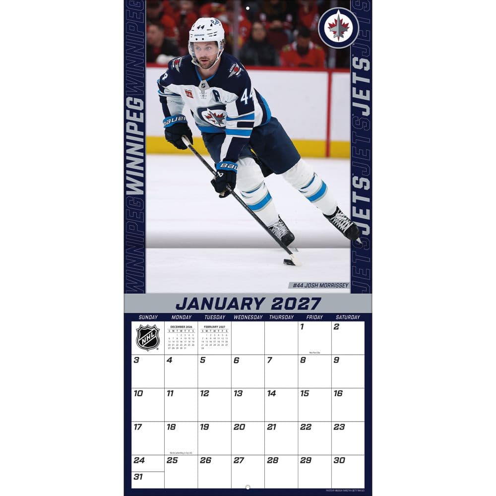 NHL Winnipeg Jets 2027 Wall Calendar Third Alternate Image