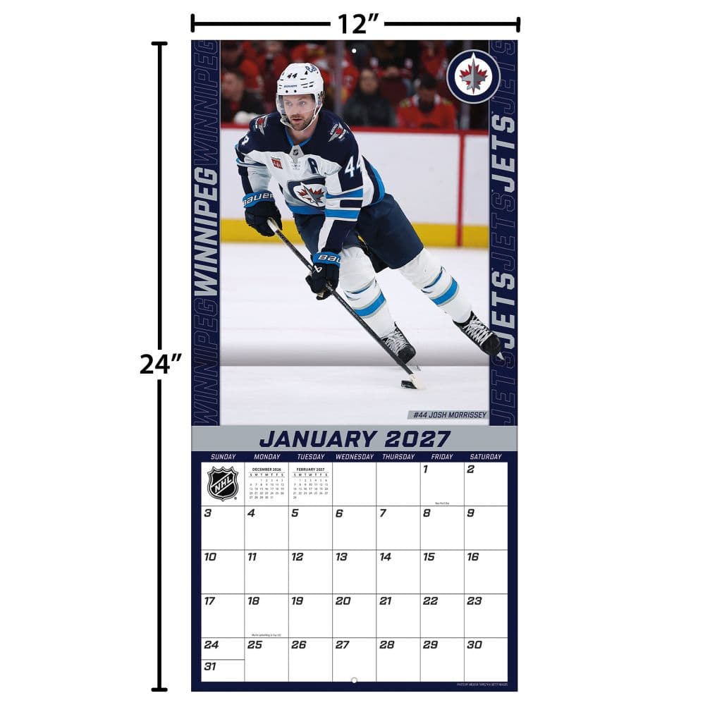 NHL Winnipeg Jets 2027 Wall Calendar Fourth Alternate Image