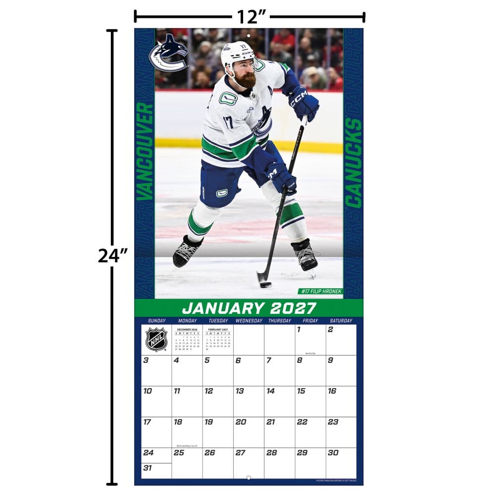 NHL Vancouver Canucks 2027 Wall Calendar Fourth Alternate Image