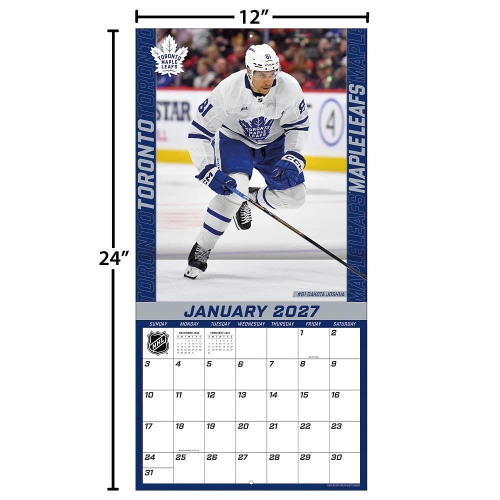 NHL Toronto Maple Leafs 2027 Wall Calendar Fourth Alternate Image