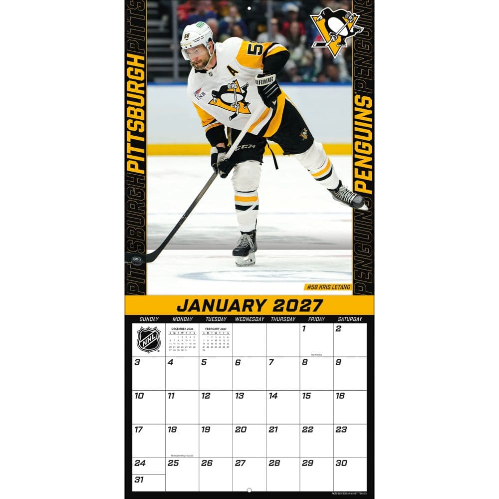 NHL Pittsburgh Penguins 2027 Wall Calendar Third Alternate Image