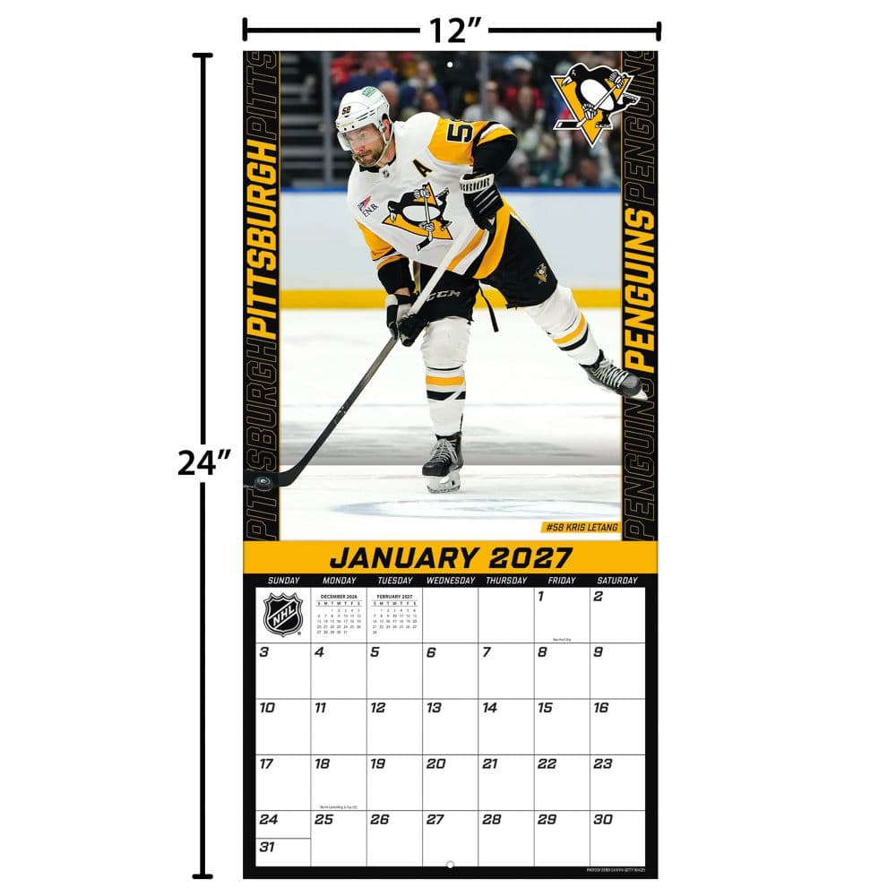 NHL Pittsburgh Penguins 2027 Wall Calendar Fourth Alternate Image