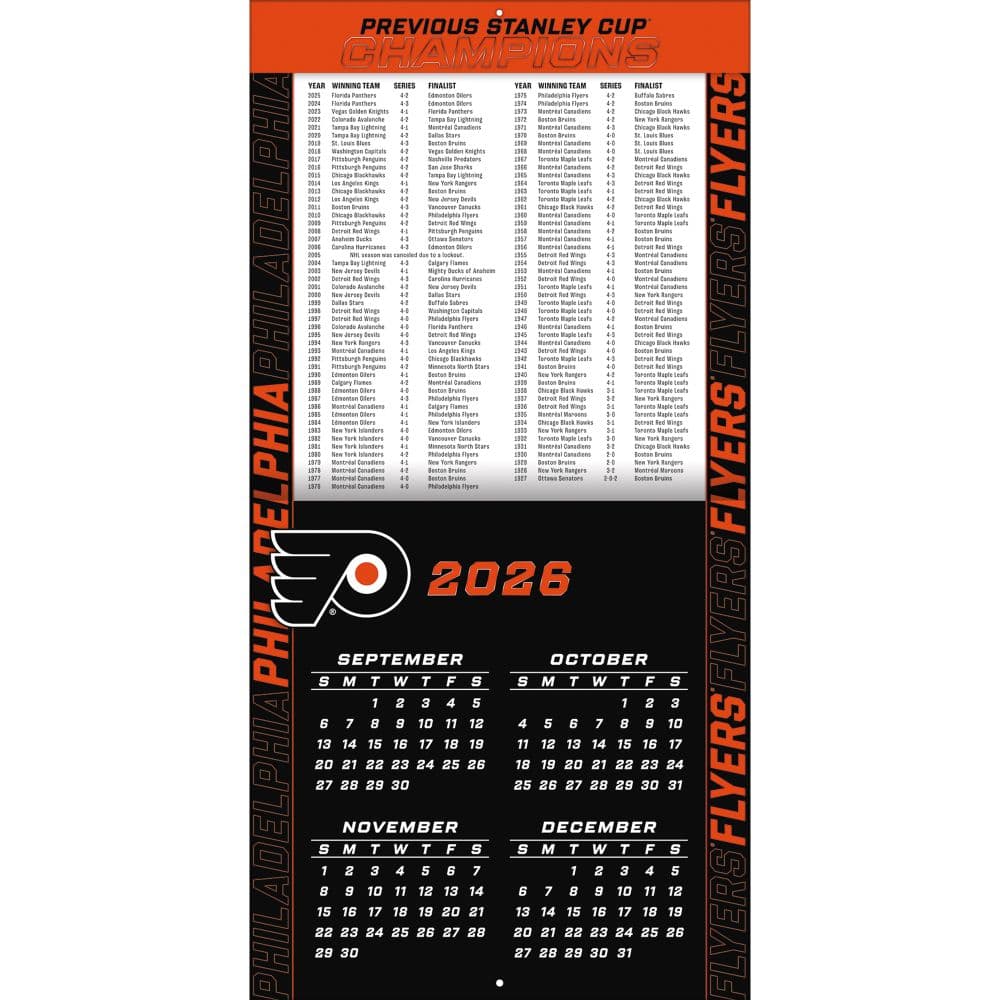 NHL Philadelphia Flyers 2027 Wall Calendar Second Alternate Image