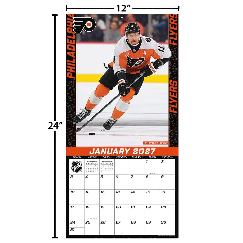 NHL Philadelphia Flyers 2027 Wall Calendar Fourth Alternate Image