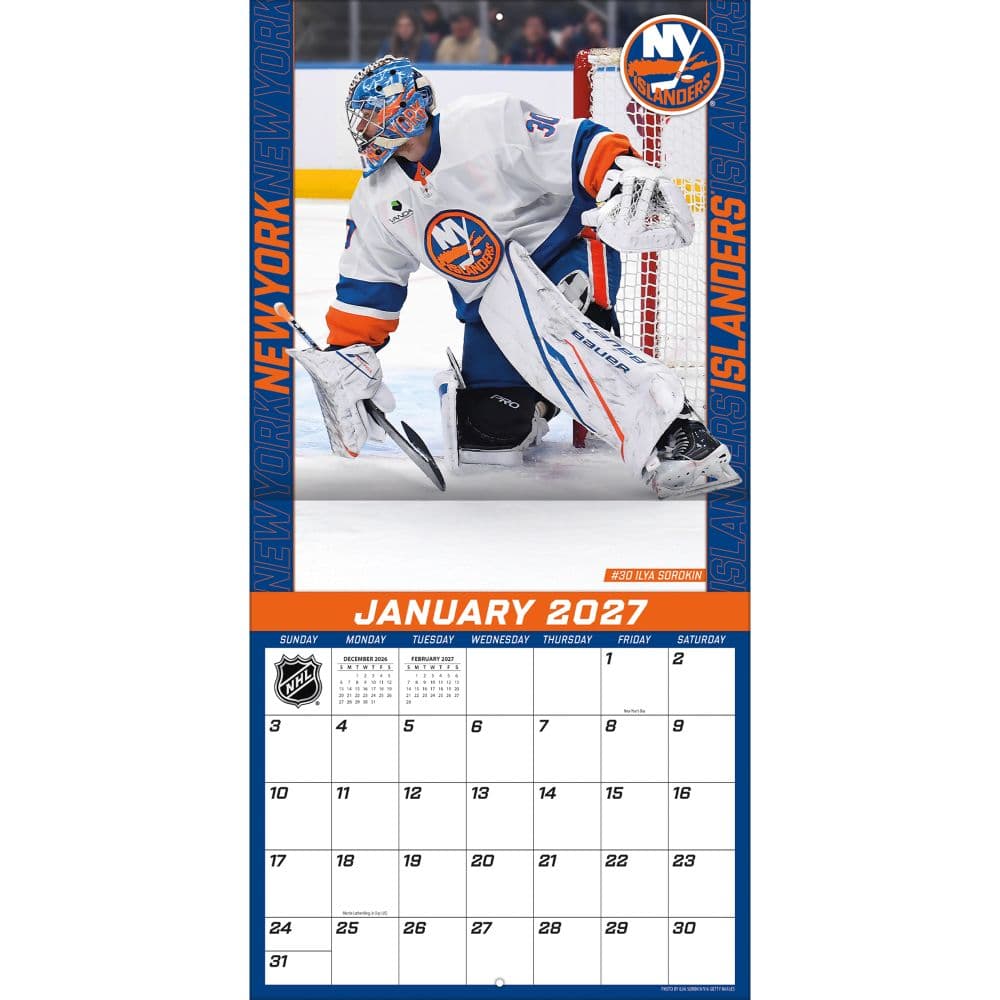 NHL New York Islanders 2027 Wall Calendar Third Alternate Image
