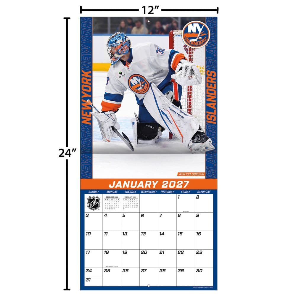 NHL New York Islanders 2027 Wall Calendar Fourth Alternate Image