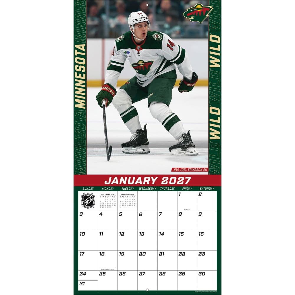 NHL Minnesota Wild 2027 Wall Calendar Third Alternate Image