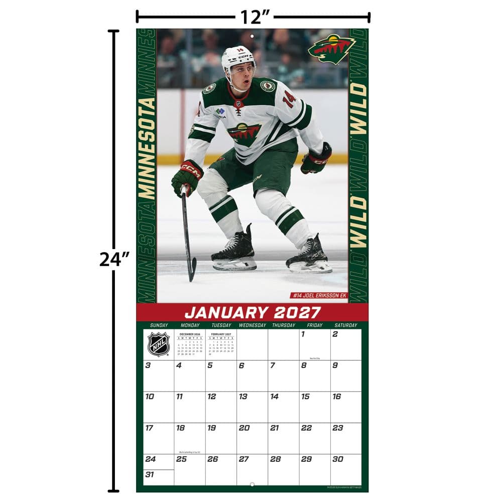 NHL Minnesota Wild 2027 Wall Calendar Fourth Alternate Image