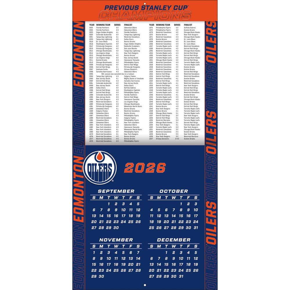 NHL Edmonton Oilers 2027 Wall Calendar Second Alternate Image