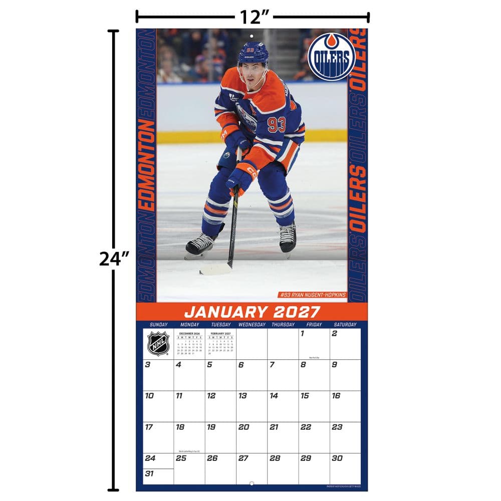 NHL Edmonton Oilers 2027 Wall Calendar Fourth Alternate Image