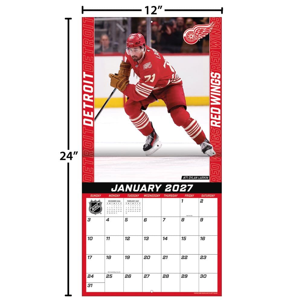 NHL Detroit Red Wings 2027 Wall Calendar Fourth Alternate Image