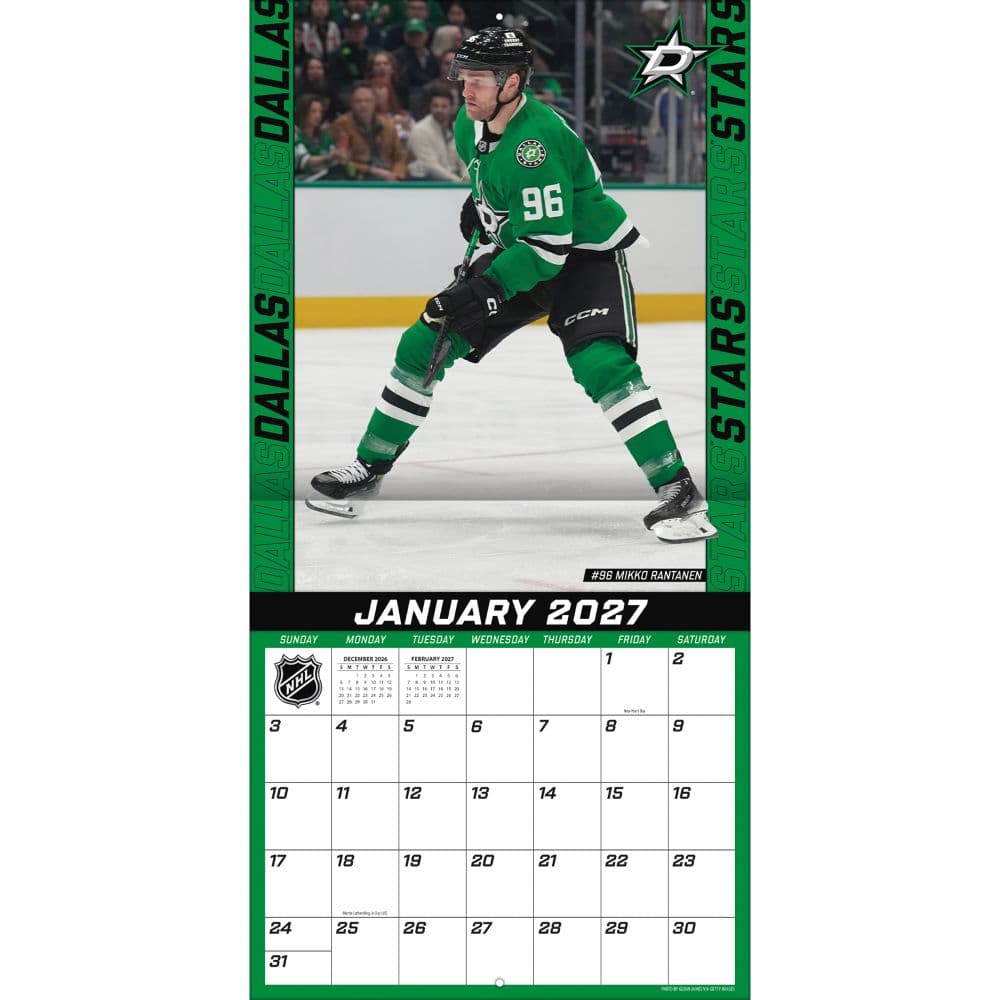 NHL Dallas Stars 2027 Wall Calendar Third Alternate Image