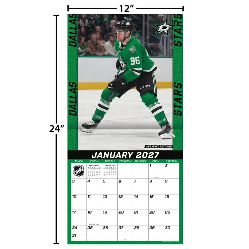 NHL Dallas Stars 2027 Wall Calendar Fourth Alternate Image