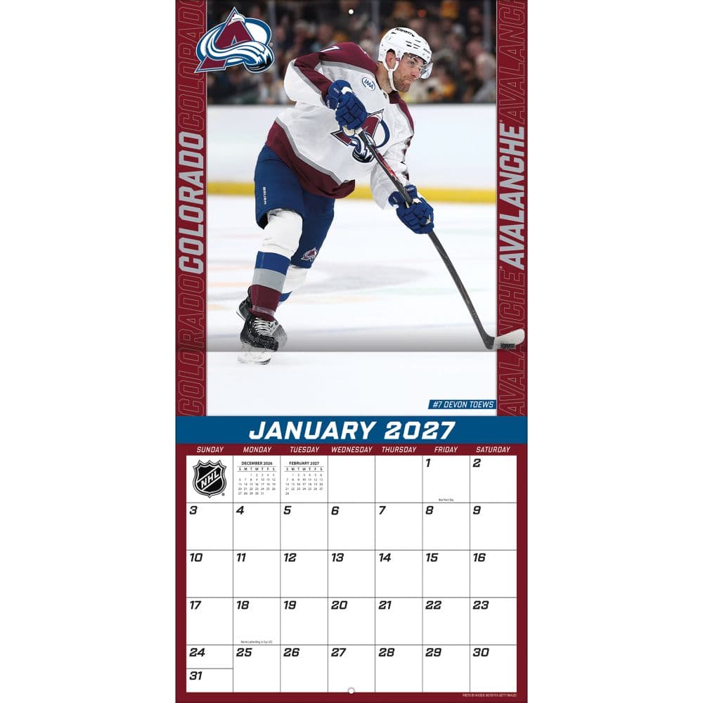 NHL Colorado Avalanche 2027 Wall Calendar Third Alternate Image