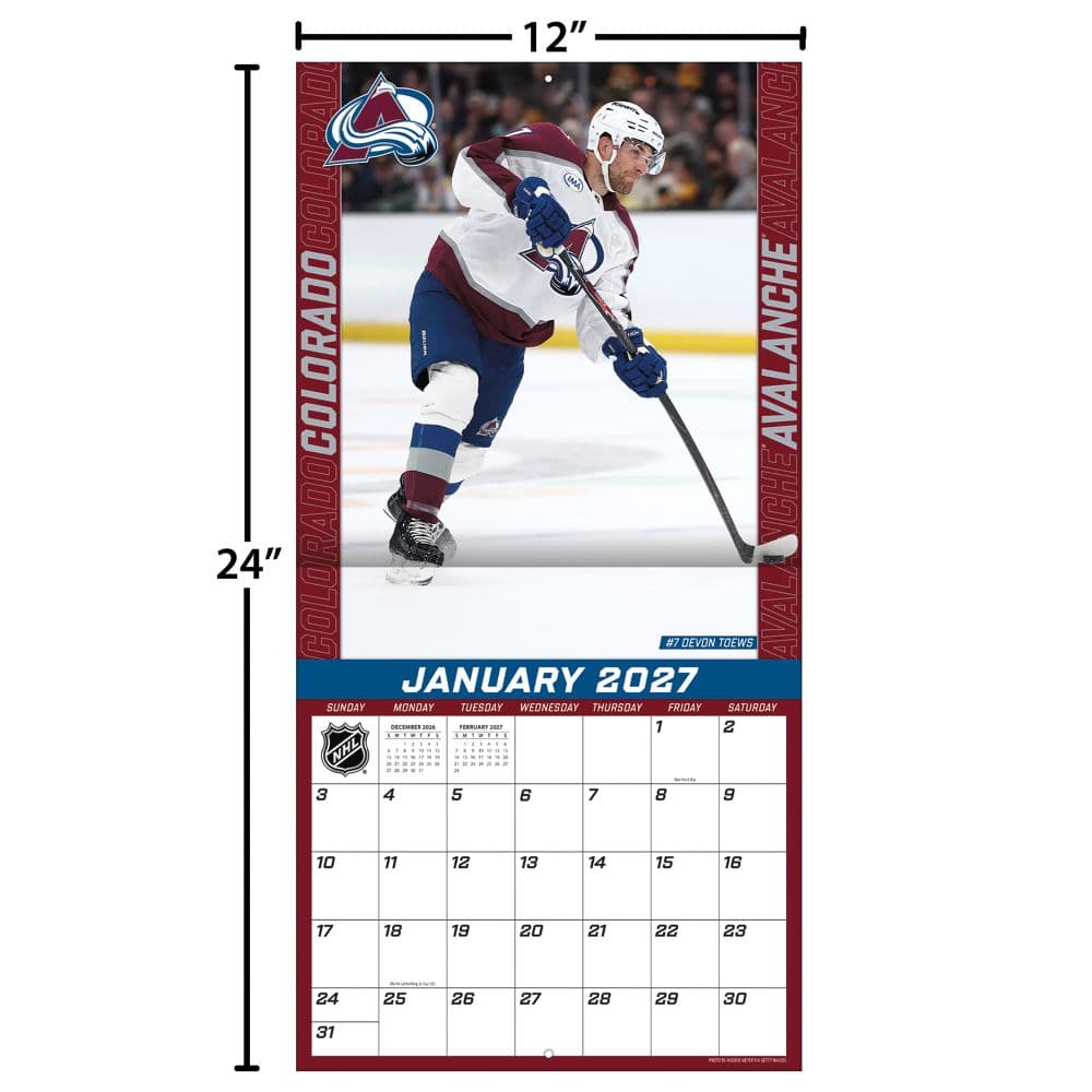 NHL Colorado Avalanche 2027 Wall Calendar Fourth Alternate Image
