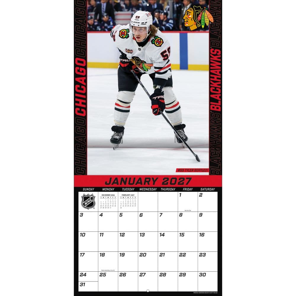 NHL Chicago Blackhawks 2027 Wall Calendar Third Alternate Image