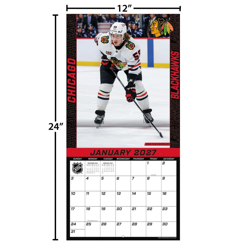 NHL Chicago Blackhawks 2027 Wall Calendar Fourth Alternate Image