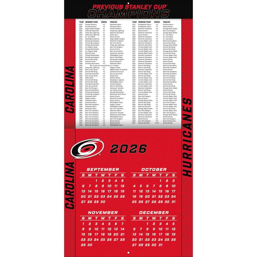NHL Carolina Hurricanes 2027 Wall Calendar Second Alternate Image