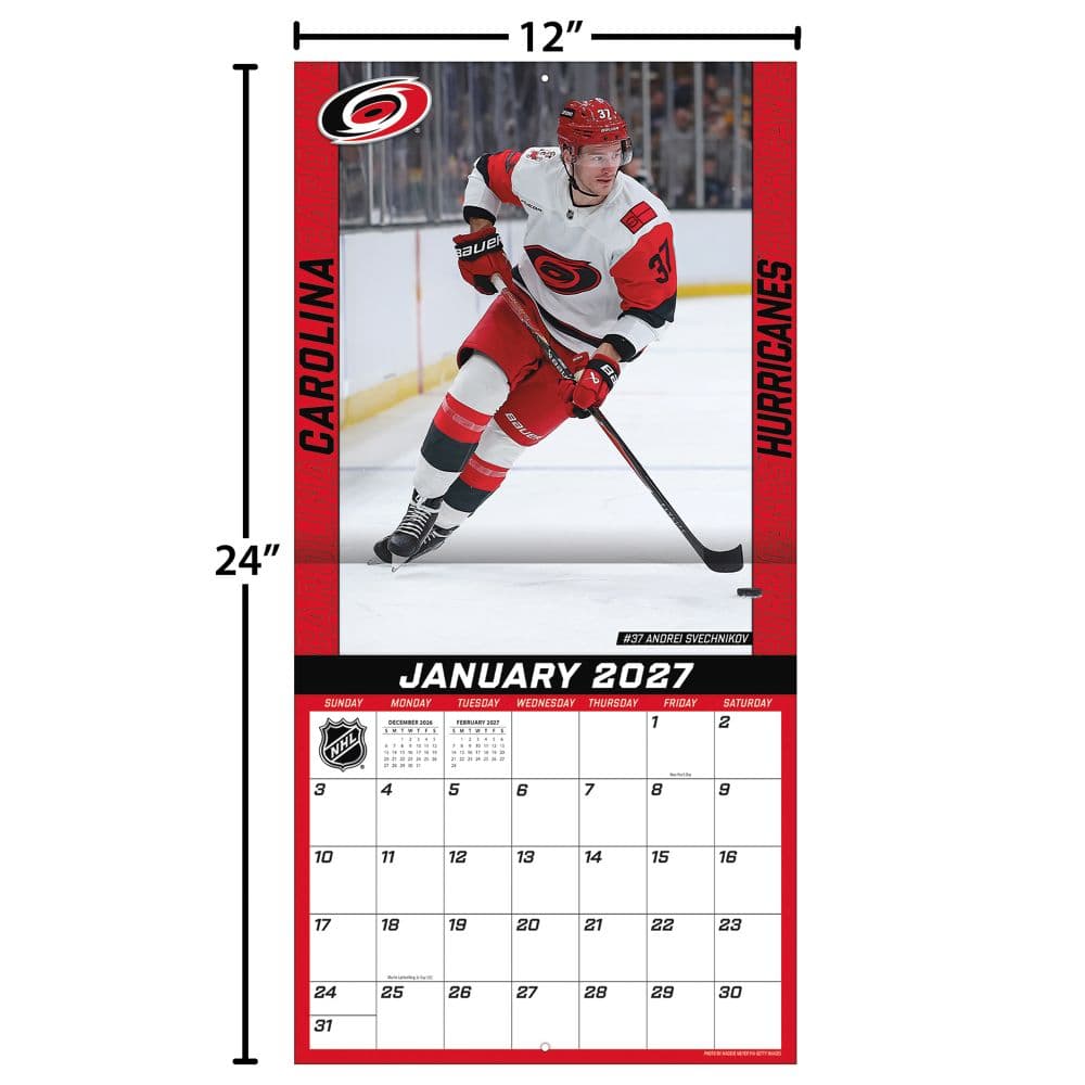 NHL Carolina Hurricanes 2027 Wall Calendar Fourth Alternate Image