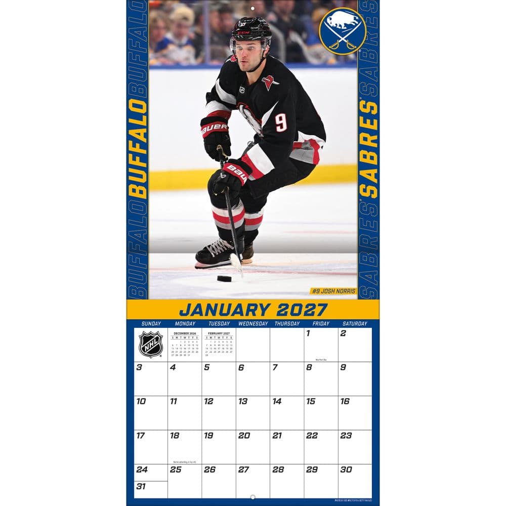 NHL Buffalo Sabres 2027 Wall Calendar Third Alternate Image