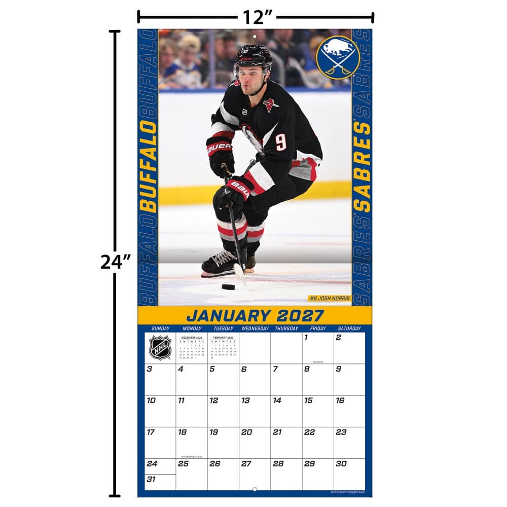 NHL Buffalo Sabres 2027 Wall Calendar Fourth Alternate Image