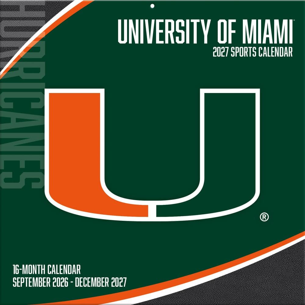 image Miami Hurricanes 2027 Wall Calendar Main Product Image