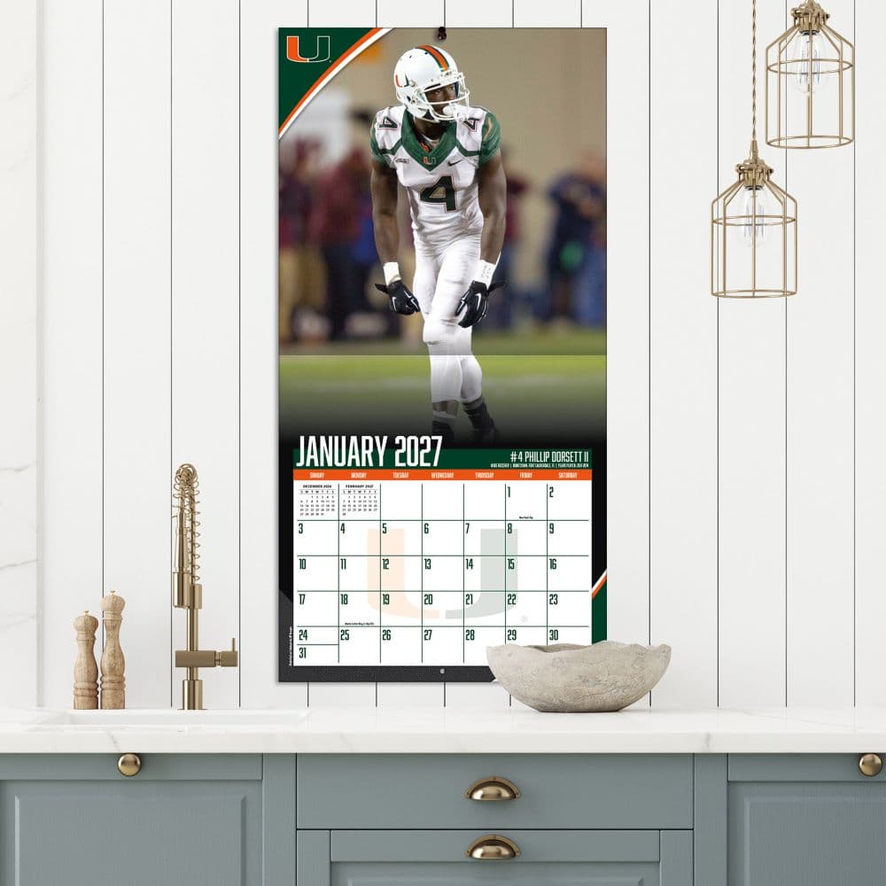 Miami Hurricanes 2027 Wall Calendar Fifth Alternate Image