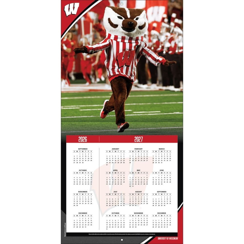 Wisconsin Badgers 2027 Wall Calendar Second Alternate Image