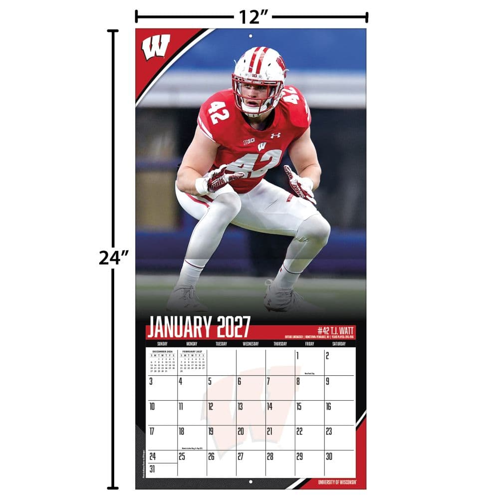 Wisconsin Badgers 2027 Wall Calendar Fourth Alternate Image