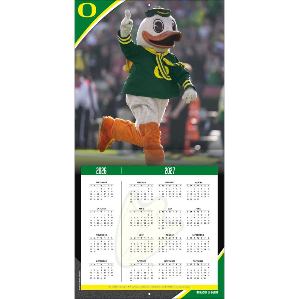 Oregon Ducks 2027 Wall Calendar Second Alternate Image