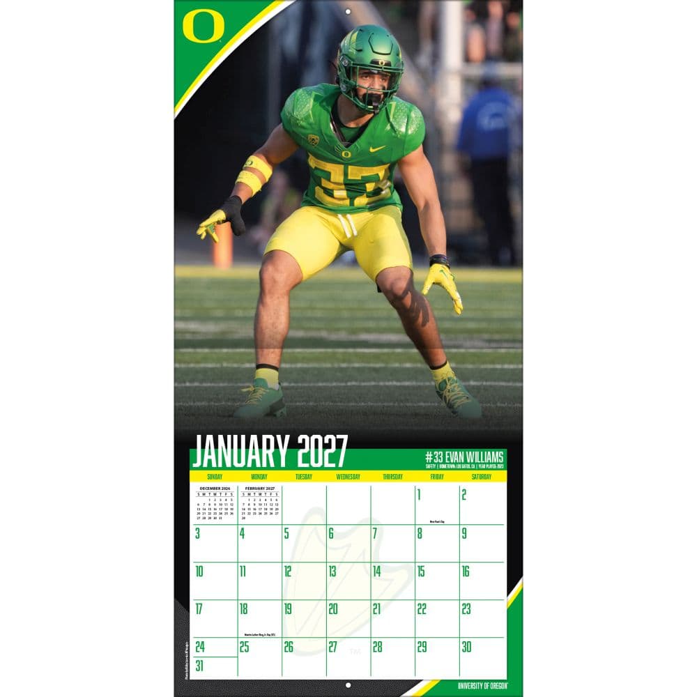 Oregon Ducks 2027 Wall Calendar Third Alternate Image