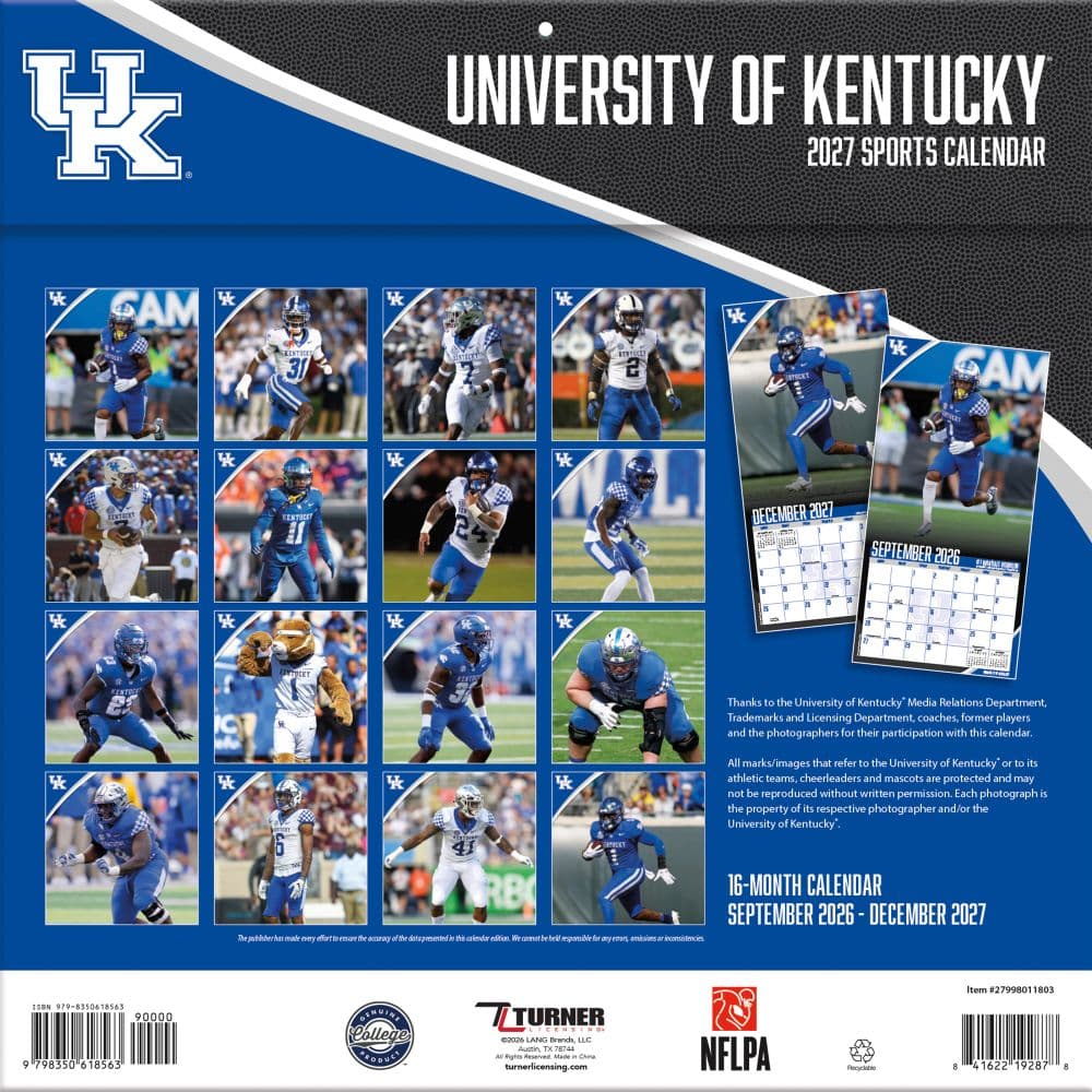Kentucky Wildcats 2027 Wall Calendar First Alternate Image