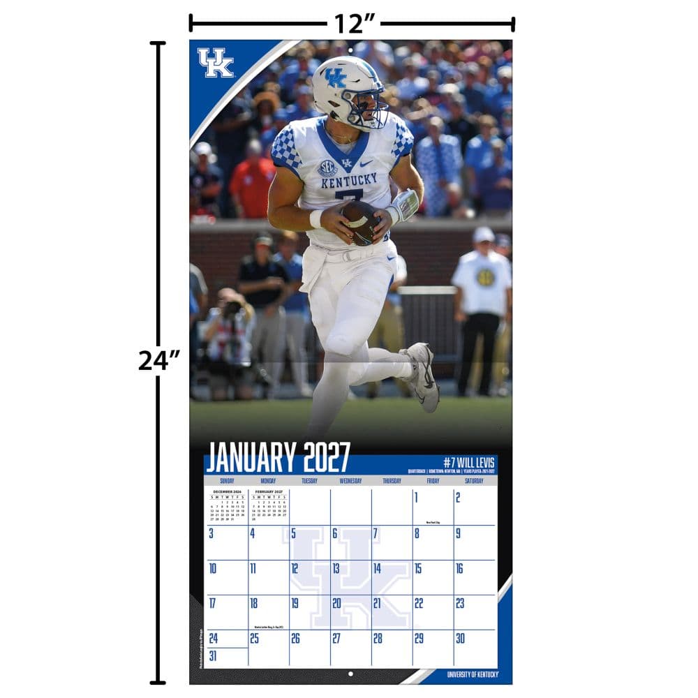 Kentucky Wildcats 2027 Wall Calendar Fourth Alternate Image