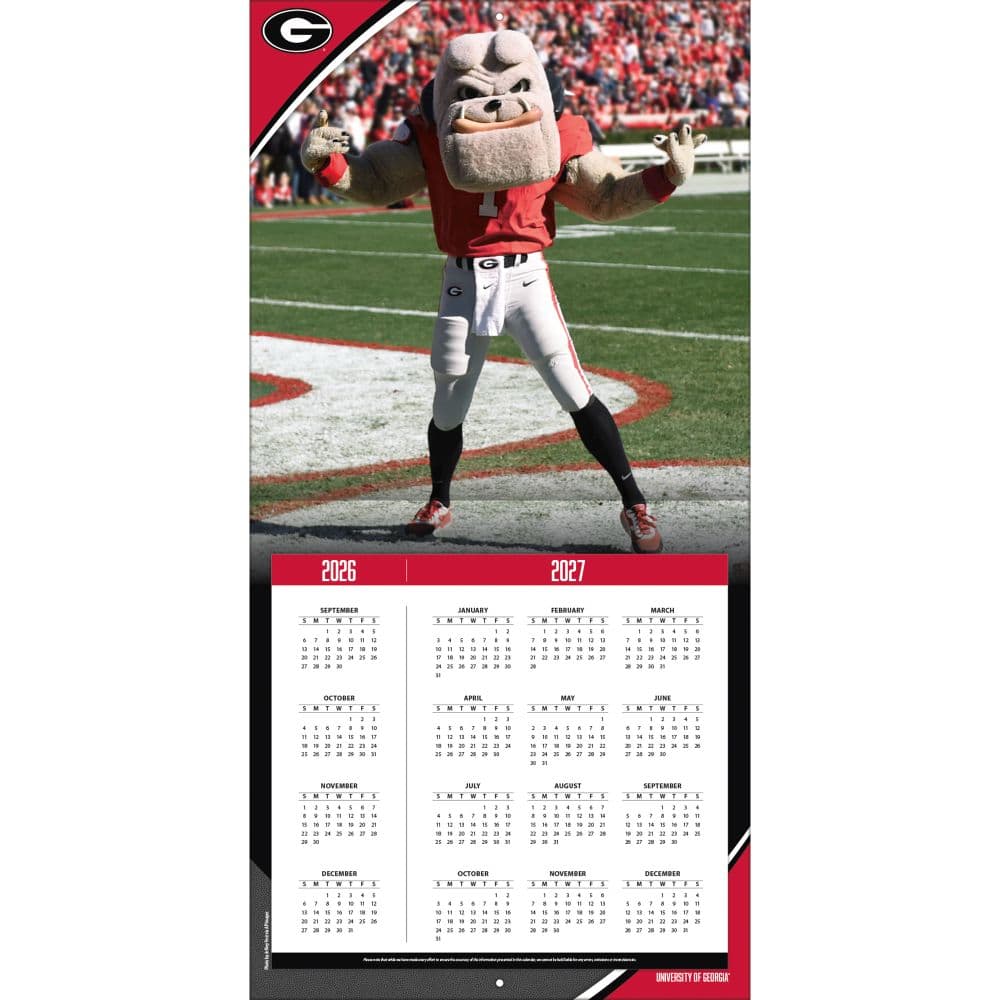 Georgia Bulldogs 2027 Wall Calendar Second Alternate Image
