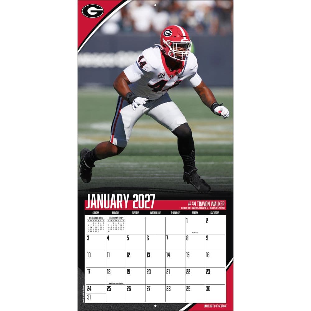 Georgia Bulldogs 2027 Wall Calendar Third Alternate Image