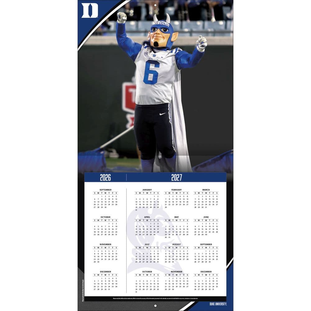 Duke Blue Devils 2027 Wall Calendar Second Alternate Image