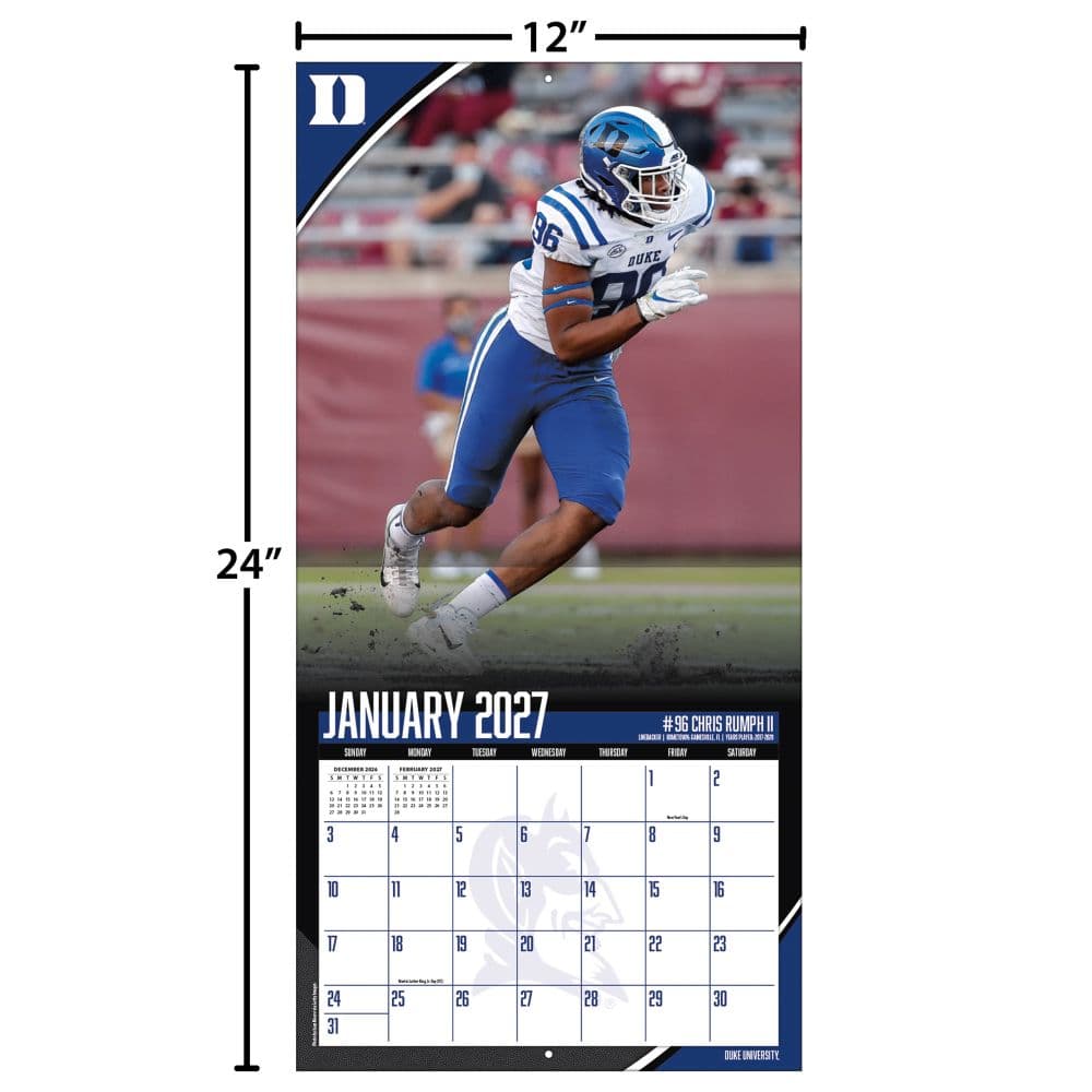 Duke Blue Devils 2027 Wall Calendar Fourth Alternate Image