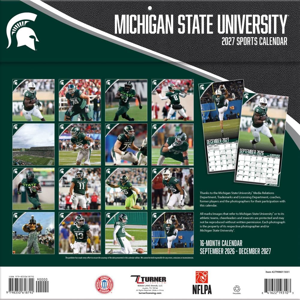 Michigan State Spartans 2027 Wall Calendar First Alternate Image