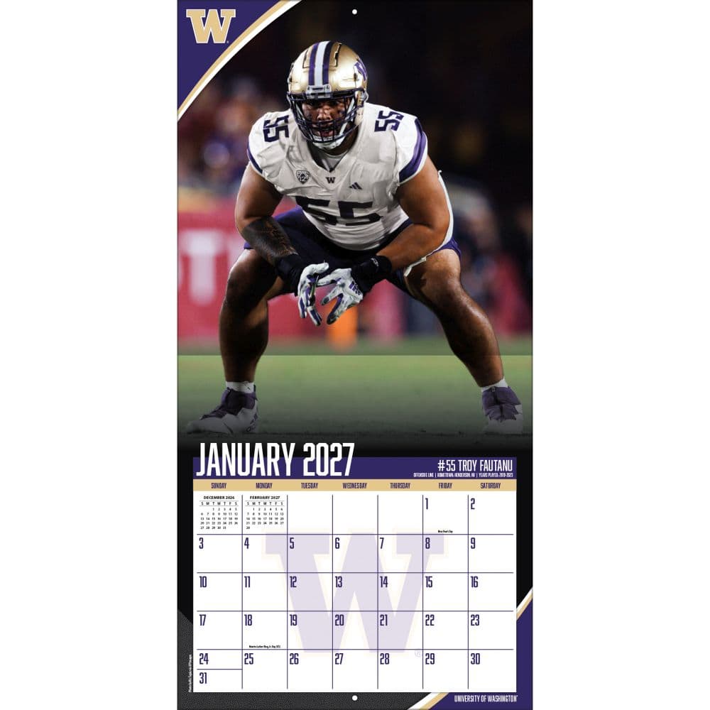 Washington Huskies 2027 Wall Calendar Third Alternate Image