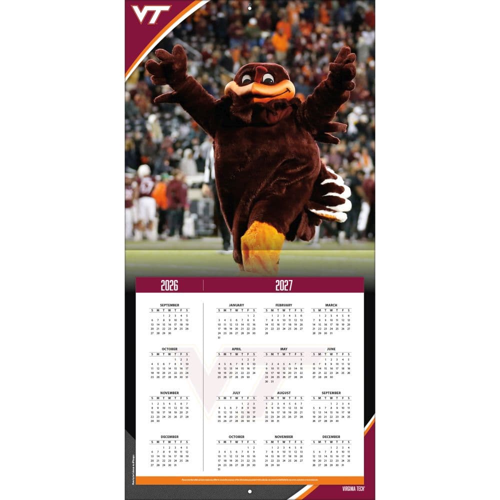 Virginia Tech Hokies 2027 Wall Calendar Second Alternate Image