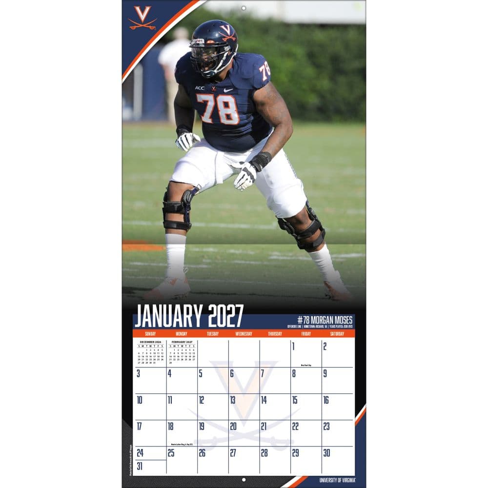 Virginia Cavaliers 2027 Wall Calendar Third Alternate Image