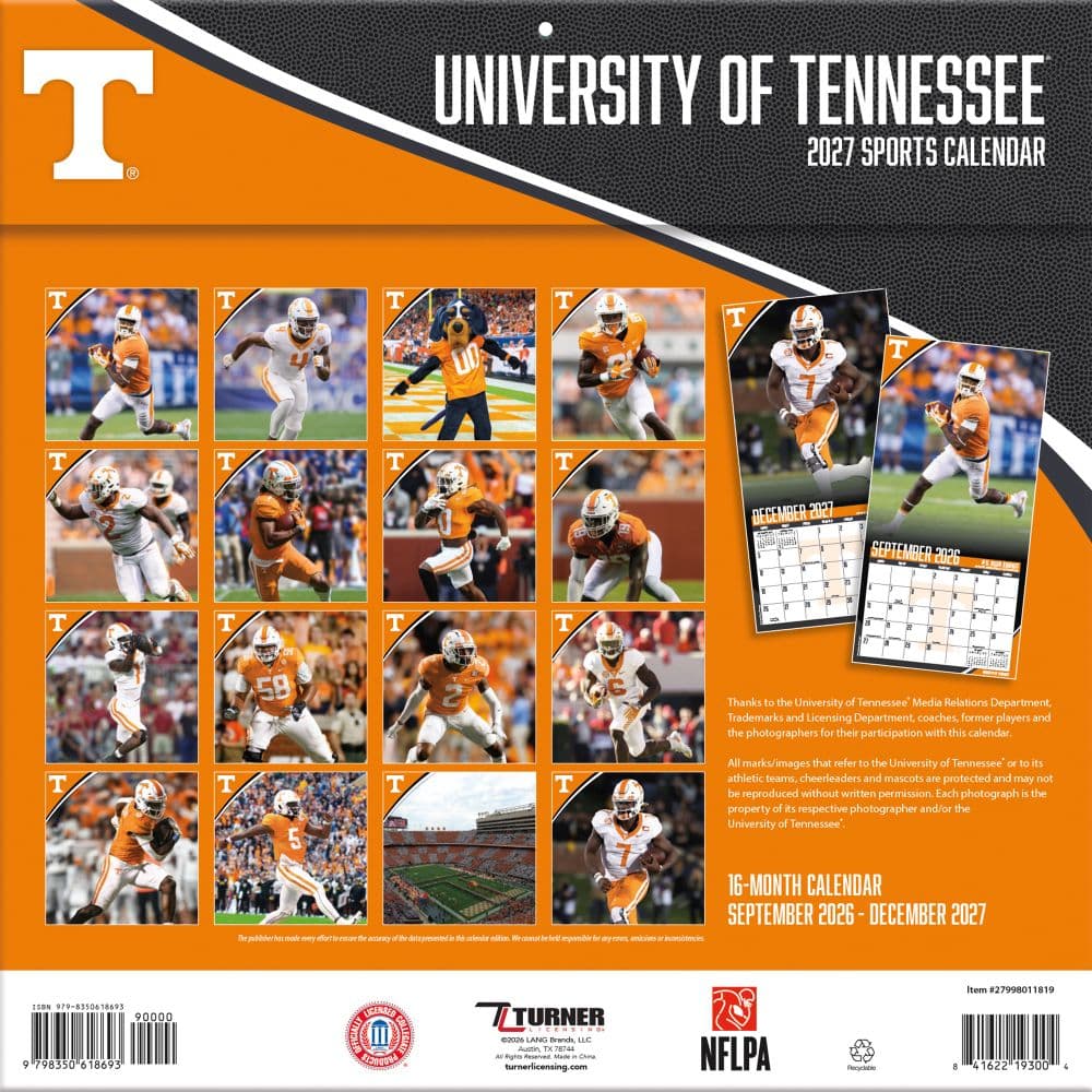 Tennessee Volunteers 2027 Wall Calendar First Alternate Image