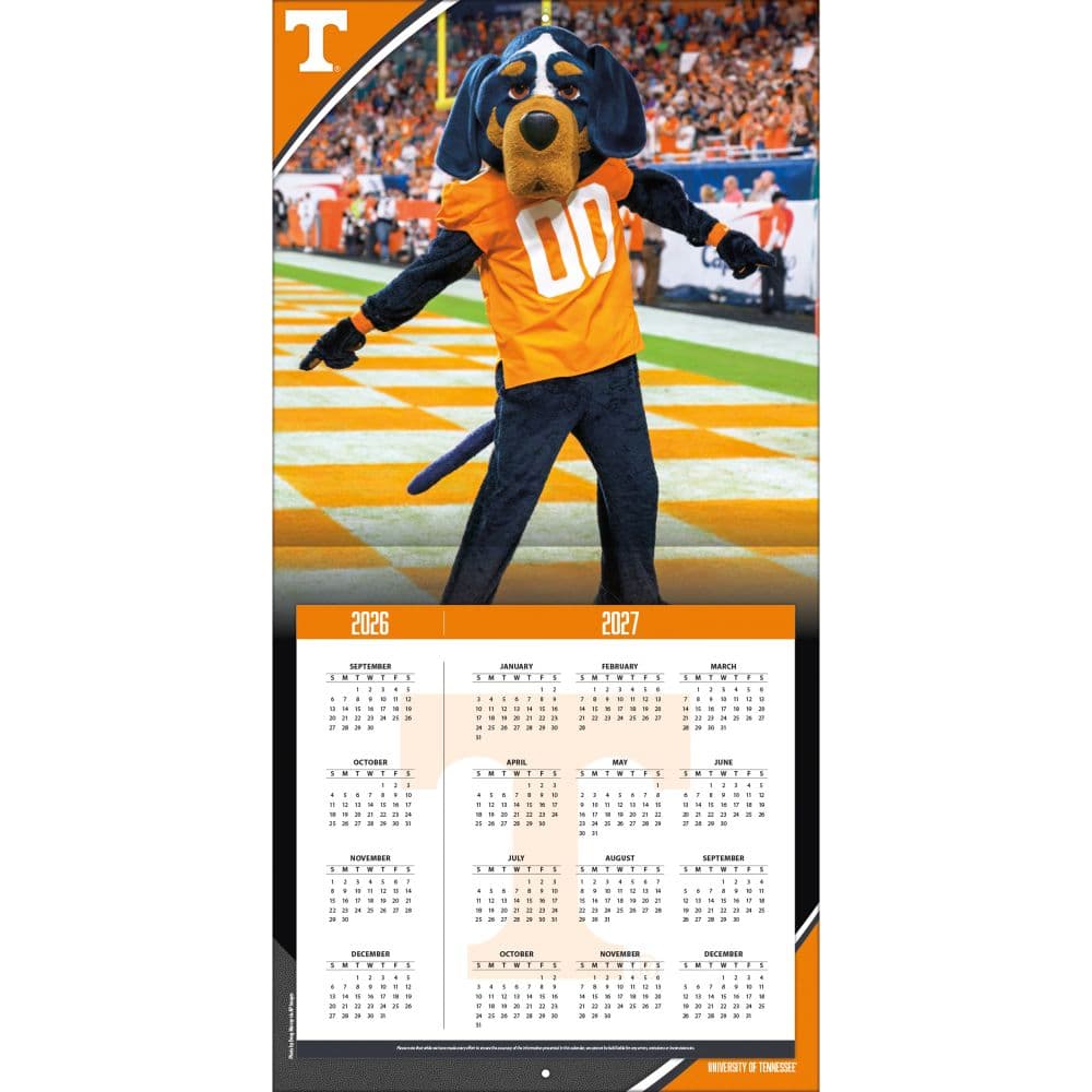 Tennessee Volunteers 2027 Wall Calendar Second Alternate Image